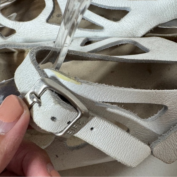 Birkenstock Rare White Cutout Leather Sandals  Comfort Summer Shoes Size 41 - Picture 5 of 15